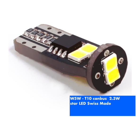 2 Stk. LED Standlicht  Parking light W5W-T10 12V 2.3W canbus Swiss Made